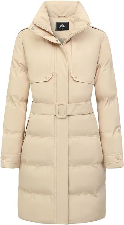 MOERDENG Women's Waterproof Long Winter Coat Warm Puffer Jacket Thickened Down Parka Maxi Coat | Amazon (US)