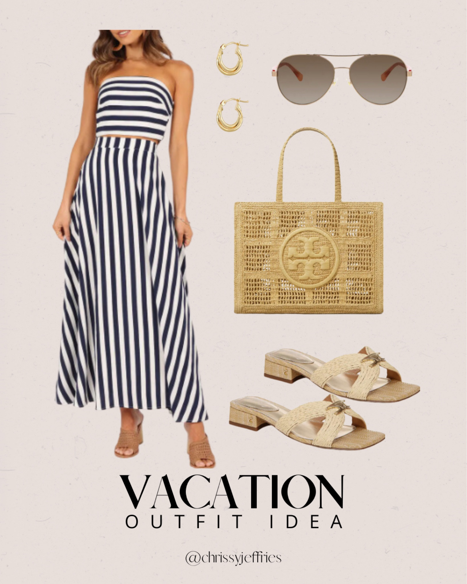 Discover the perfect vacation outfit with this chic and breezy striped ensemble. Ideal for beach getaways and summer trips, this look combines effortless style with vacation vibes. Pair it with aviator sunglasses, gold hoop earrings, and a woven tote bag for the ultimate travel outfit. 

#VacationStyle #BeachOutfits #SummerFashion #TravelWardrobe #ChicVacationLooks

#LTKtravel #LTKsummer