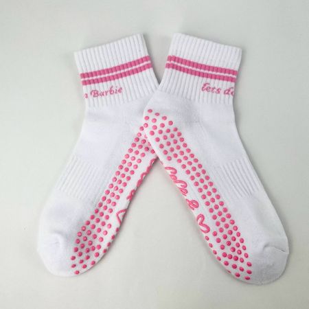 Come on Barbie let’s do Pilates 

Cute grip socks for reformer Pilates 
Workout outfit
White and pink midi crew socks #LTKGiftGuide 

#LTKfitness #LTKU