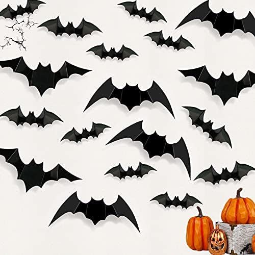 Halloween Bats Wall Stickers， PVC Removable Wall Window Door Decor， Halloween Waterproof Bats... | Amazon (US)