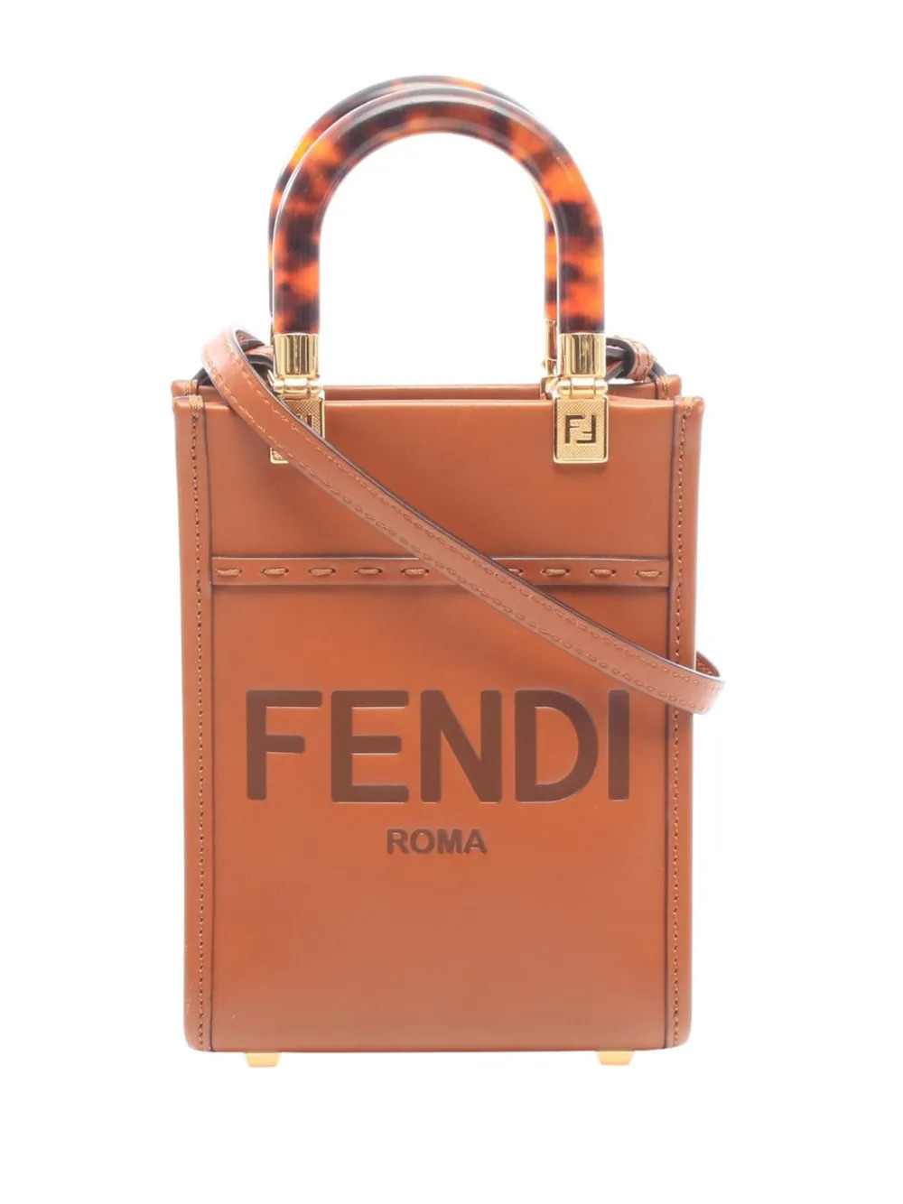Fendi Pre-Owned 2010-2026 Mini Leather Sunshine Shopper Tote satchel - Brown | Farfetch Global