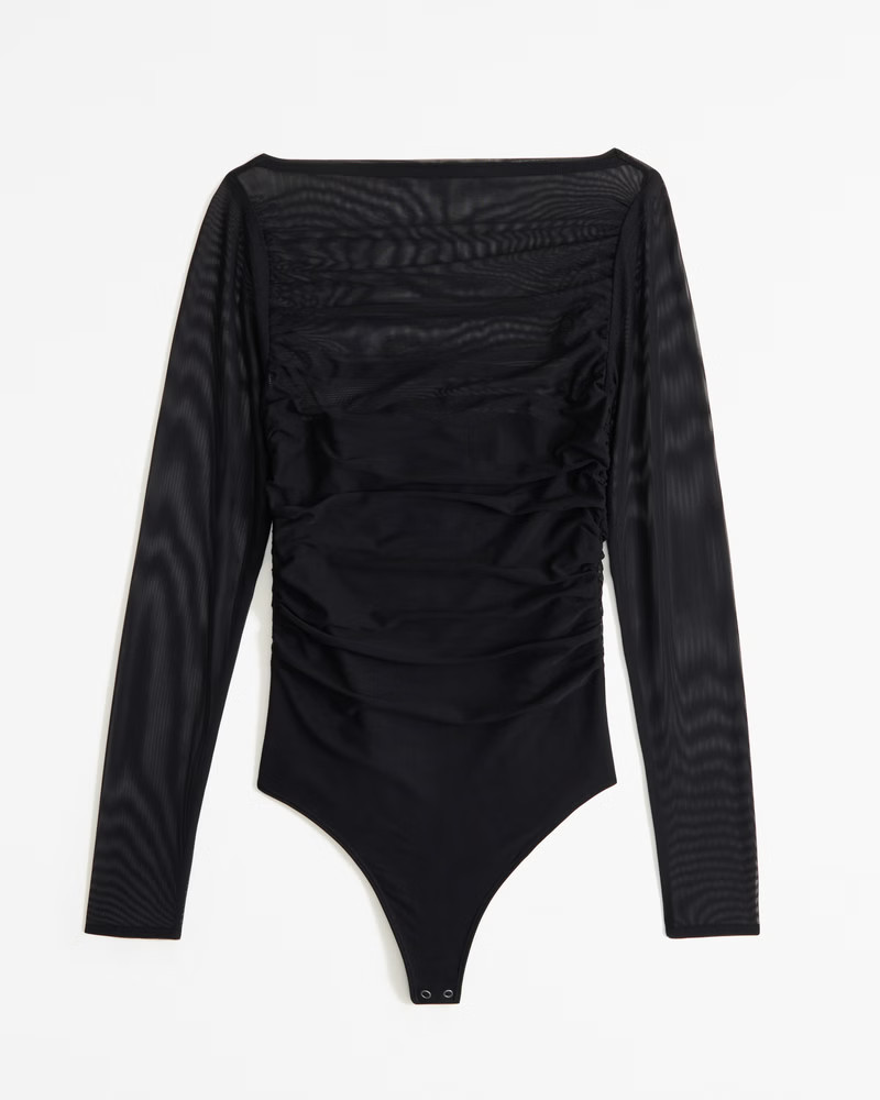 Long-Sleeve Mesh Slash Bodysuit | Abercrombie & Fitch (US)