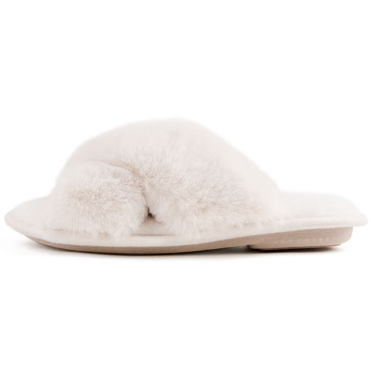 RockDove Women's Adeline Cross-Band Faux Fur Slide Slipper | Target