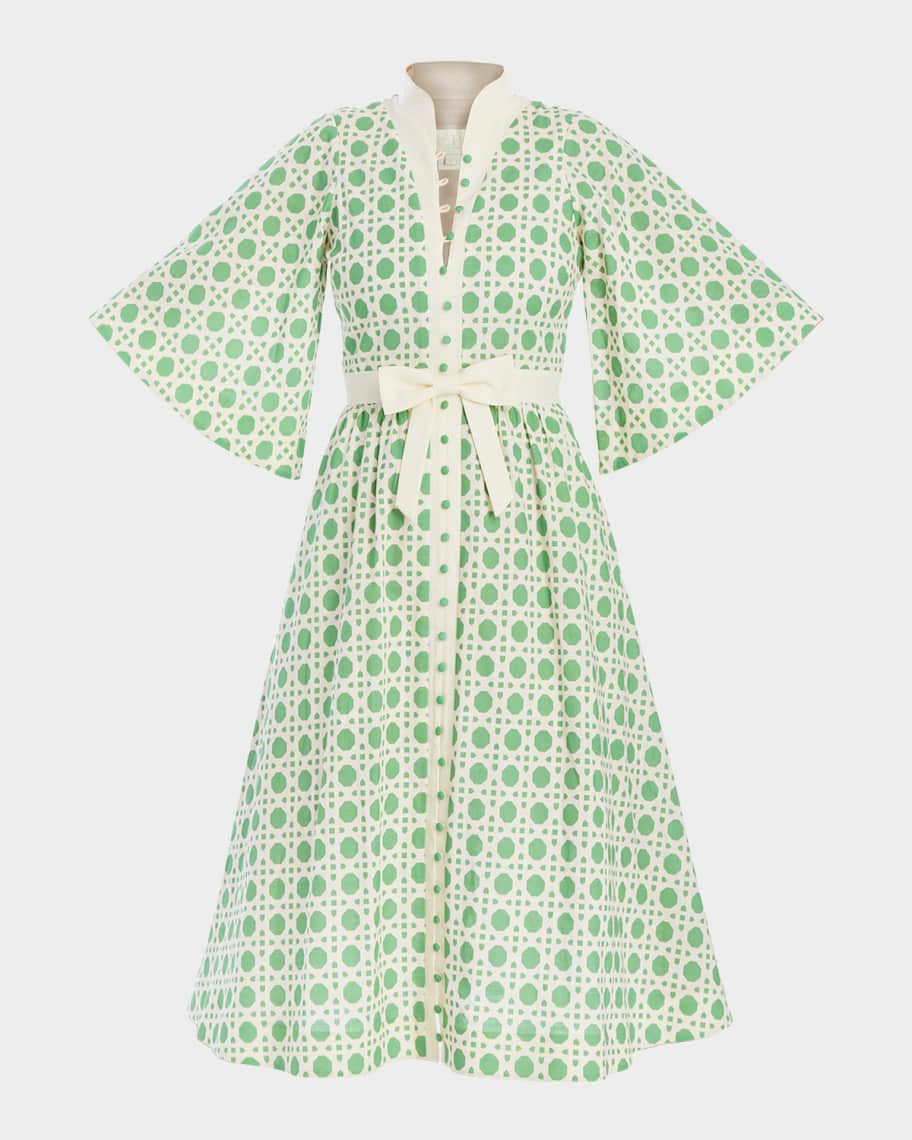 Carmen Geometric-Print Midi Dress | Neiman Marcus