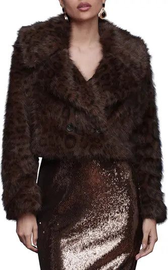 Stripe Faux Fur Crop Jacket | Nordstrom