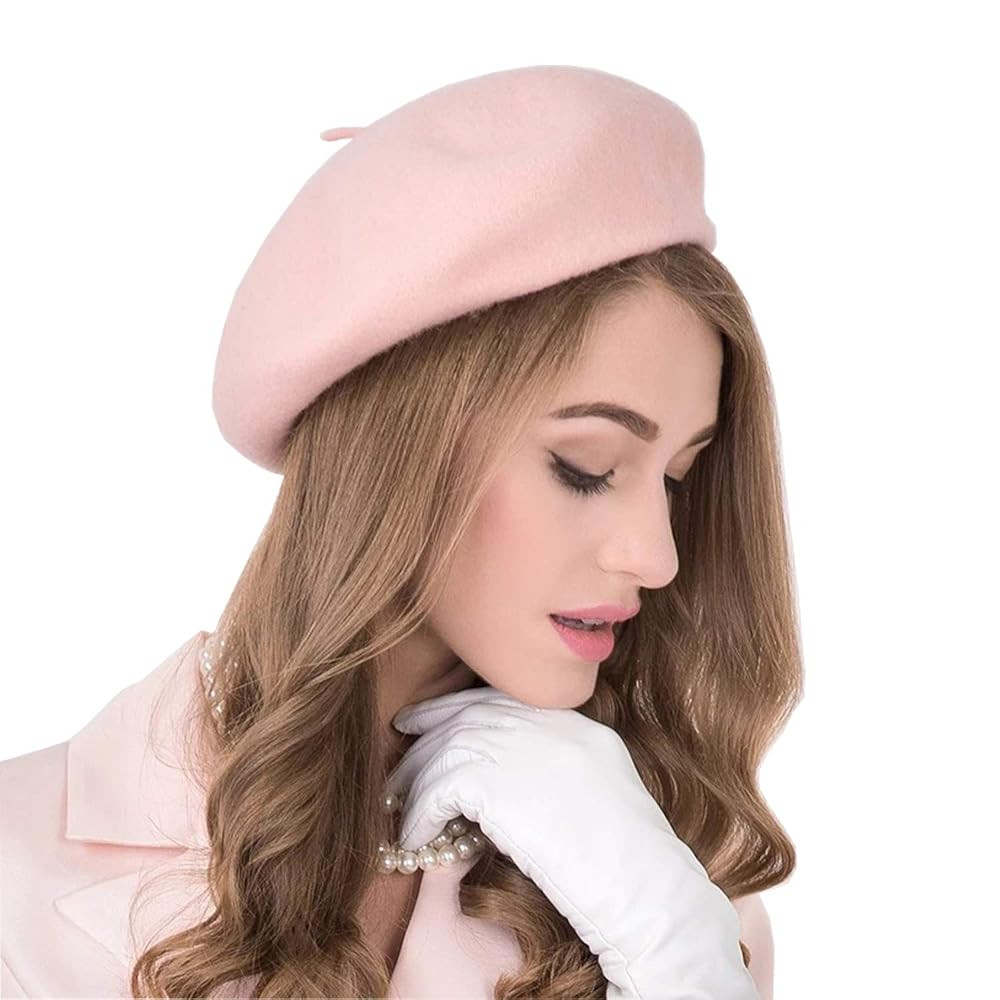 Gllutt Women Wool Beret Hat French Style Solid Color | Amazon (US)
