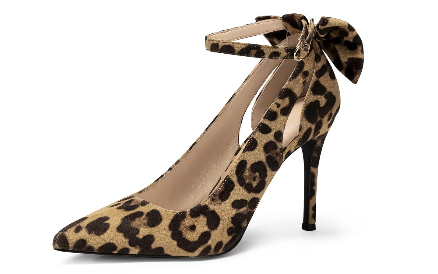 Women's Pointed Toe High Heels Ankle Strap Bow Tie Pumps Wedding Party Dress Shoes | Amazon (US)