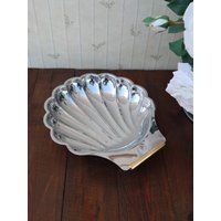 Silver Seashell Dish Summit Italy Stainless Steel Trinket Centerpiece, Mid Century Modern Coastal Na | Etsy (US)