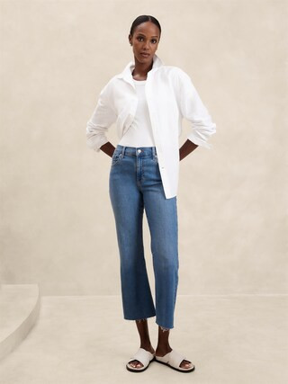 High-Rise Bootcut Crop Raw-Hem Jean | Banana Republic Factory
