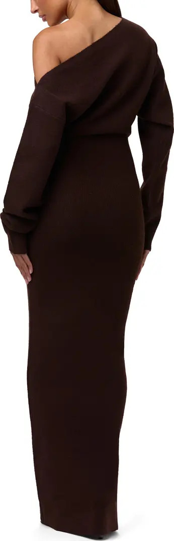 One-Shoulder Long Sleeve Maxi Sweater Dress | Nordstrom