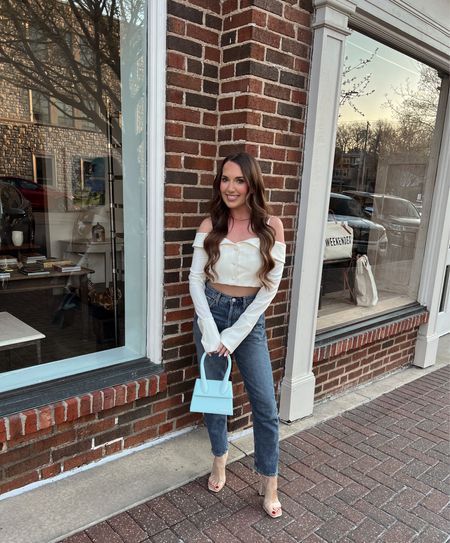 Easy and chic spring date night outfit! Wearing XS in top and 24 in jeans.

#LTKitbag #LTKstyletip