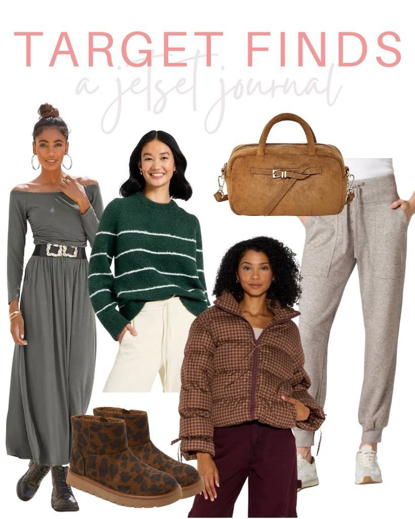 Cute and cozy winter outfits are easy with these Target fashion finds!
striped sweater, puffer jacket, gray jogger pants,  sweatpants, long sleeve dress, target essential, target finds, seasonal favorites, cozy outfits, everyday looks, transitional outfit, fresh fashion, winter fashion

#LTKFindsUnder50 #LTKU #LTKSeasonal