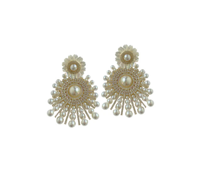 mother of pearl statement earring | Nicola Bathie Jewelry
