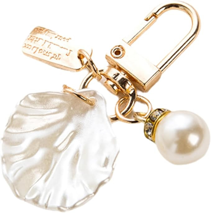 Pearl Shell Bag Charms for Handbags, Cute Ocean Beach Keychain Purse Charms for Women Girls Beach... | Amazon (US)