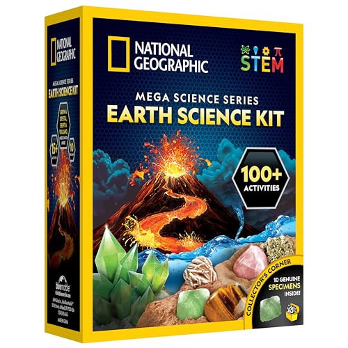 National Geographic Earth Science Kit – 100+ Science Experiments & Activities for Kids, Crystal Growing, Volcano Science Kit, Rock Collection, STEM Project Toy for Boys & Girls (Amazon Exclusive) | Amazon (US)