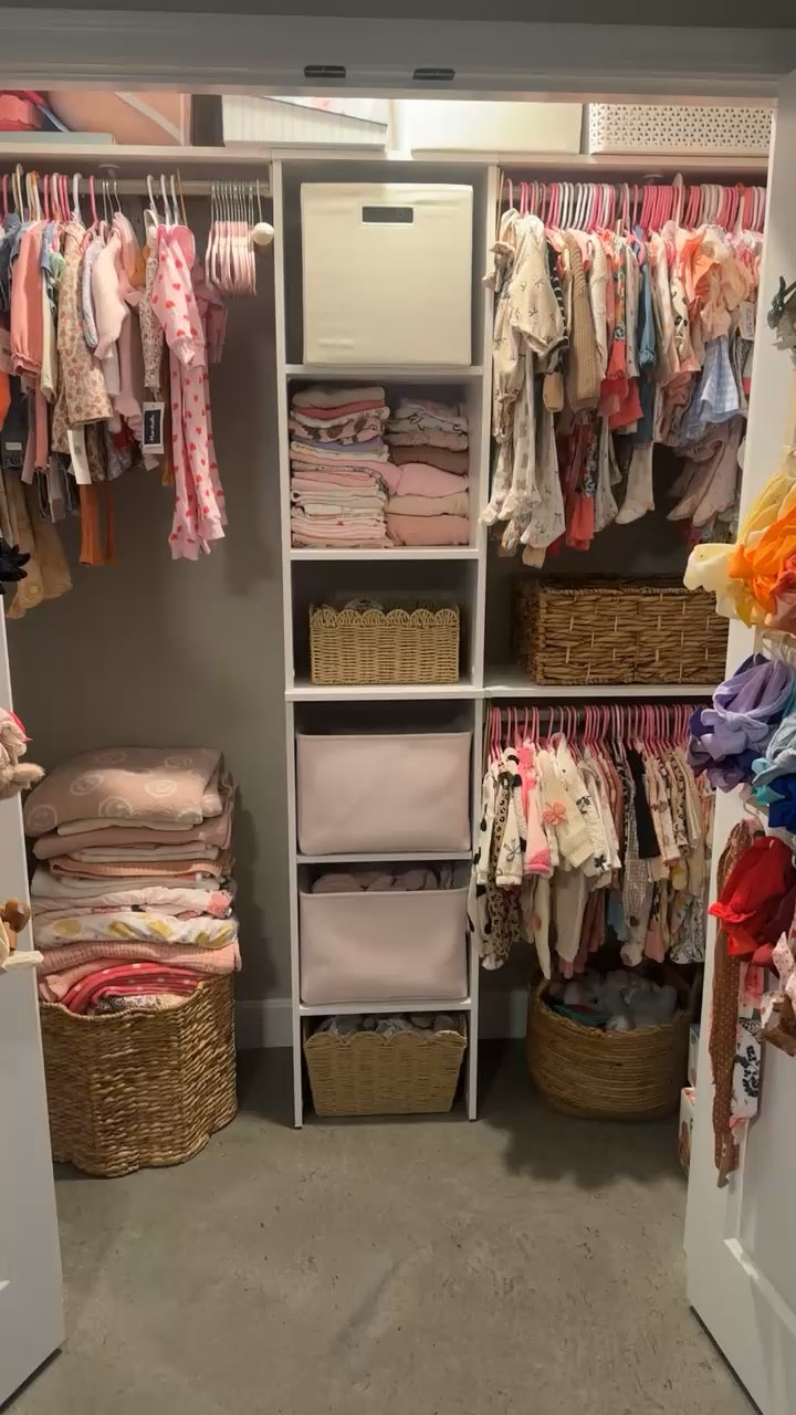 Nursery room organized closet 🎀🩷

#LTKBaby #LTKBump #LTKKids