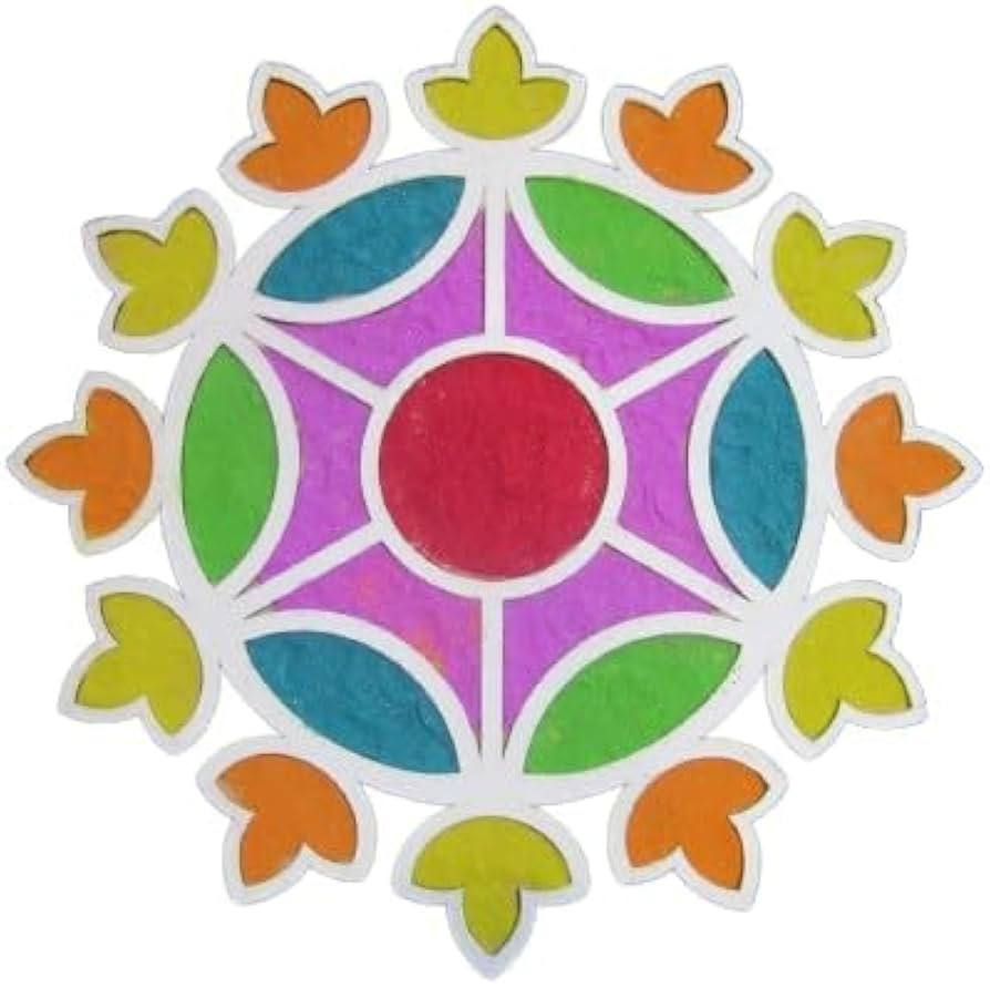 Amazon.com: DIY MDF Readymade Round Diya Designer Rangoli Mat Easy to Use Rangoli Template Easy t... | Amazon (US)