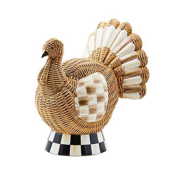 Autumnology Check Basket Weave Turkey Figurine | MacKenzie-Childs