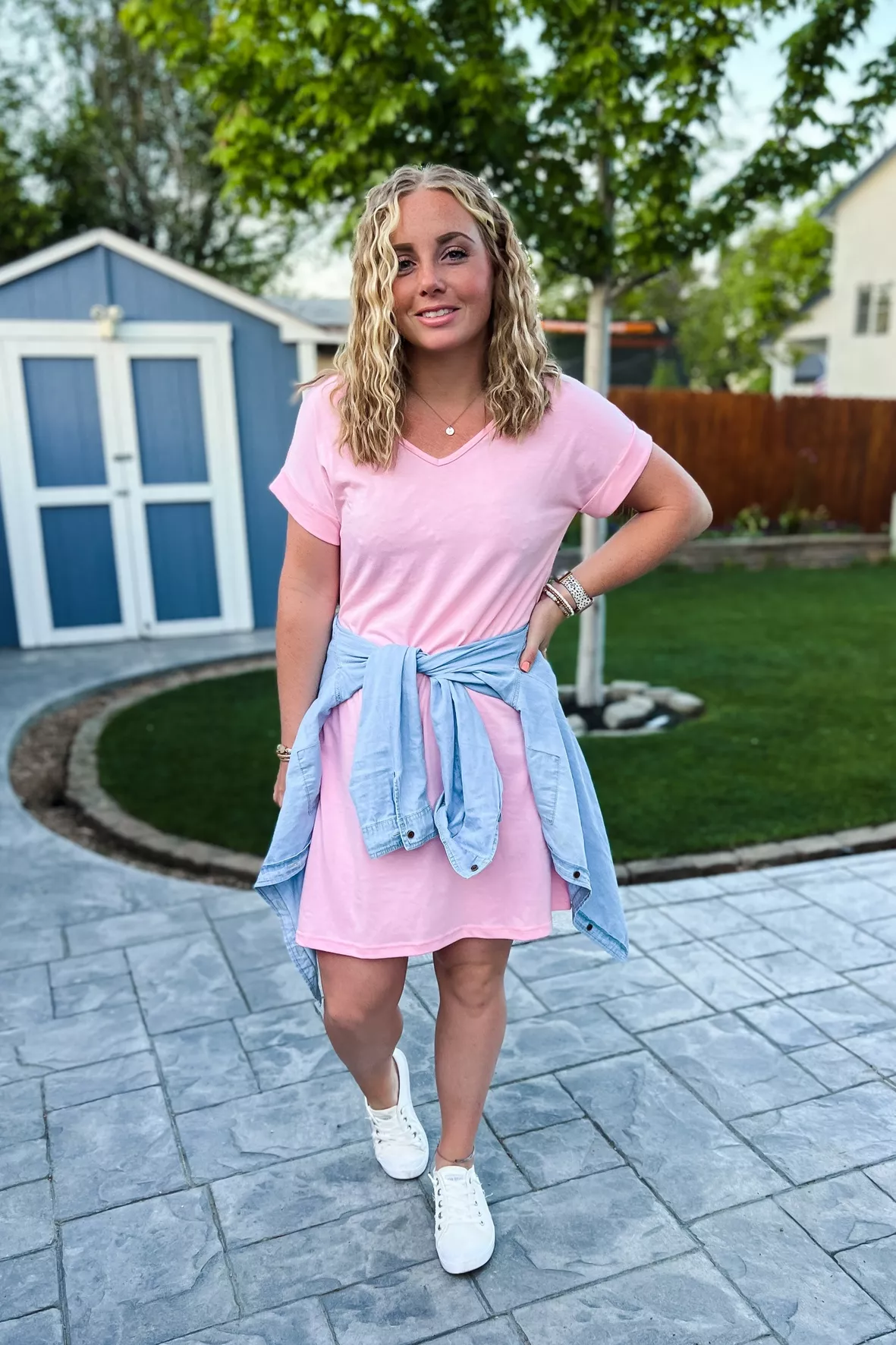 How To Style A T-Shirt Dress Outfit with Sneakers