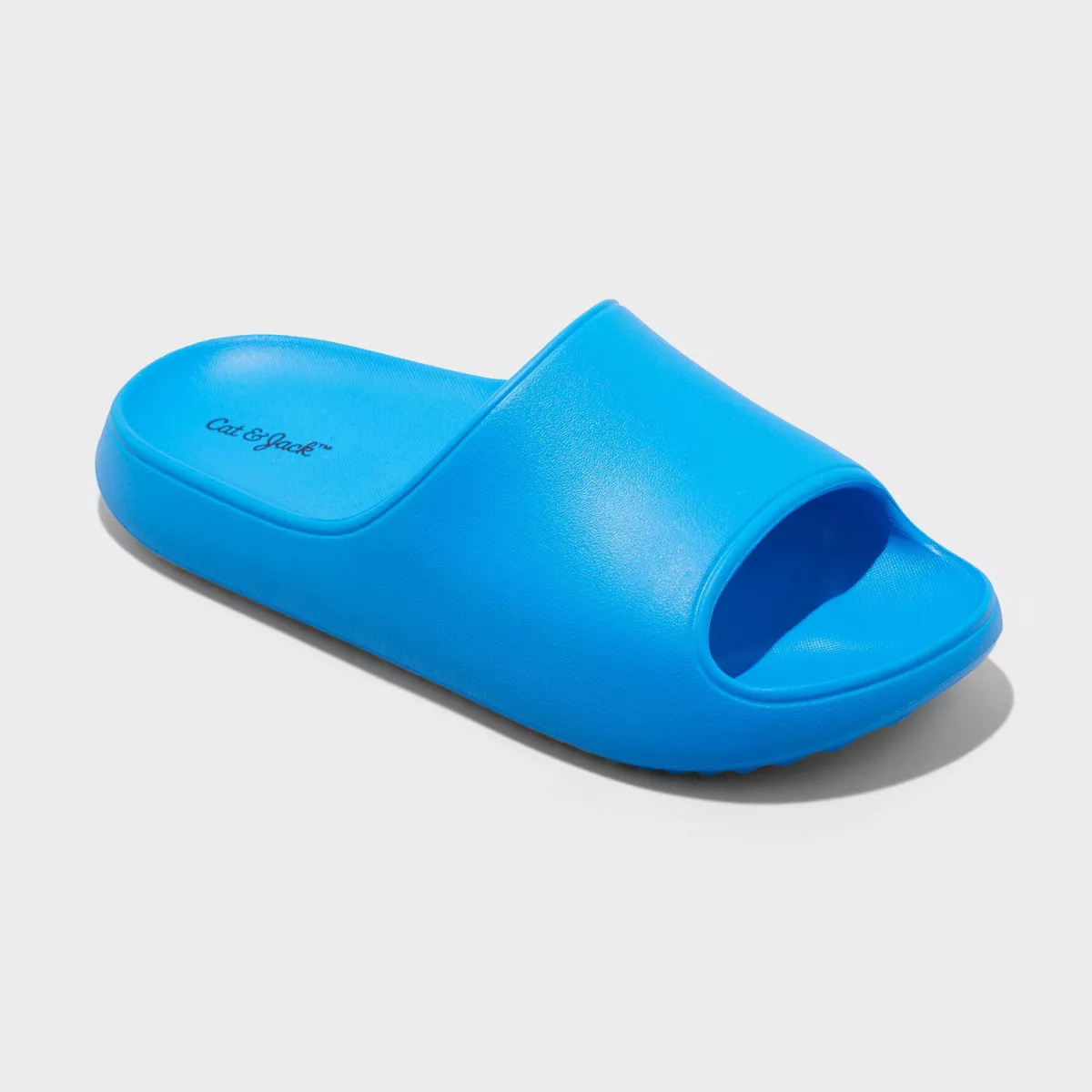 Kids' Wilder Slip-On Slide Sandals - Cat & Jack™ Blue 2: Contoured Footbed, Textured Outsole | Target