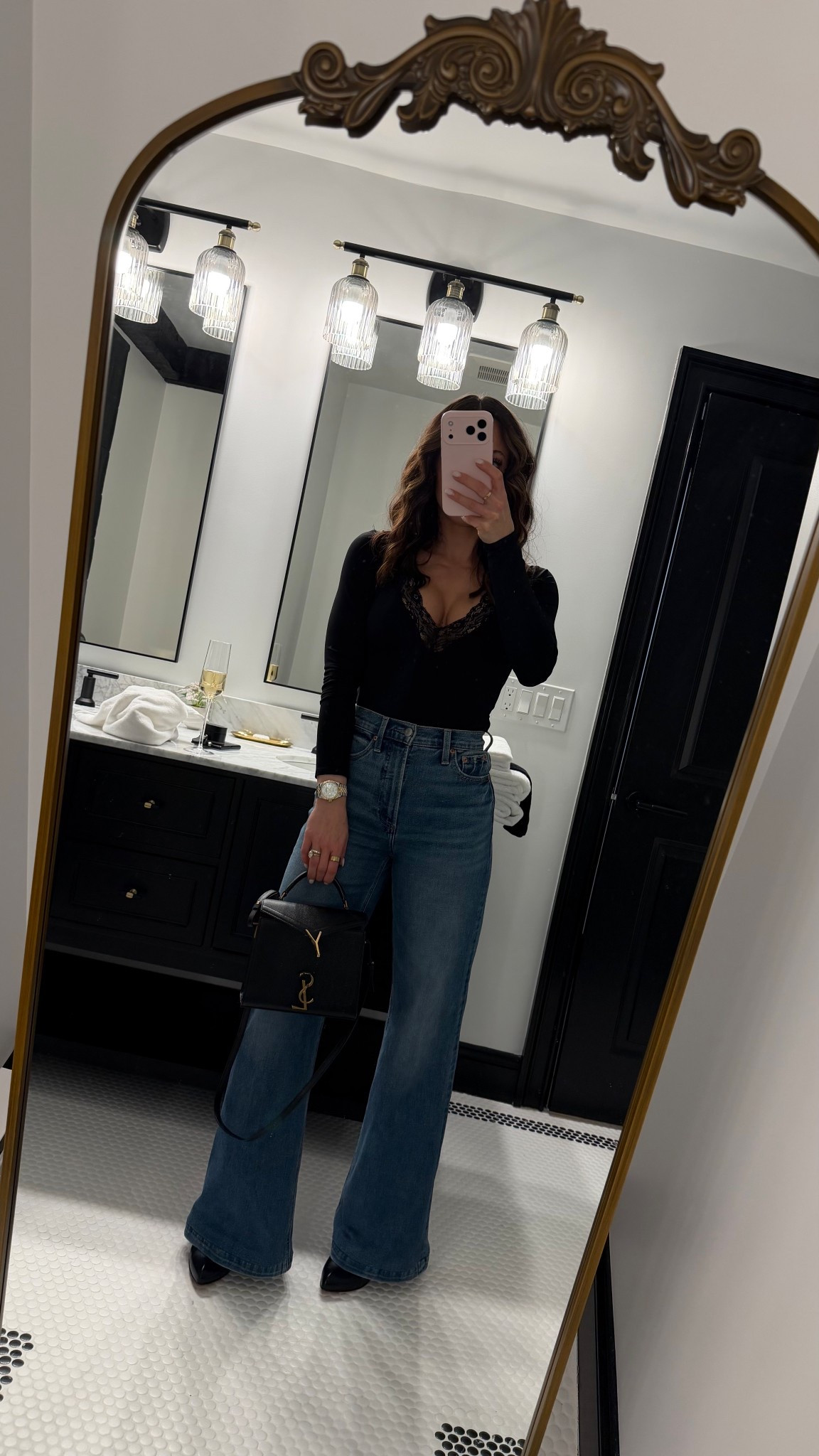 Dinner look last night. Jeans are true to size! I took a 25, my usual size  

#LTKU #LTKootd #LTKSaleAlert