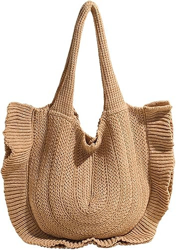 Crochet Beach Bags For Women Trendy Summer Cute Beach Tote Bag Aesthetic Knit Bag Vacation Handba... | Amazon (US)