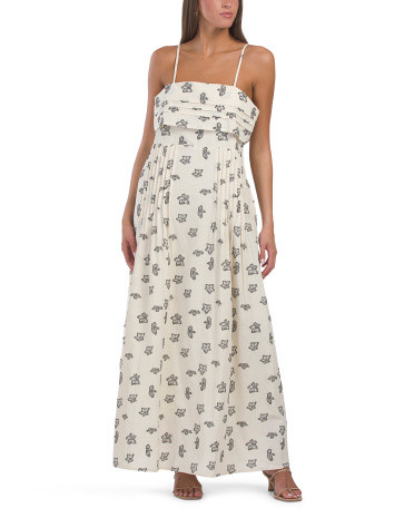 Floral Cotton Jacquard Maxi Dress | TJ Maxx