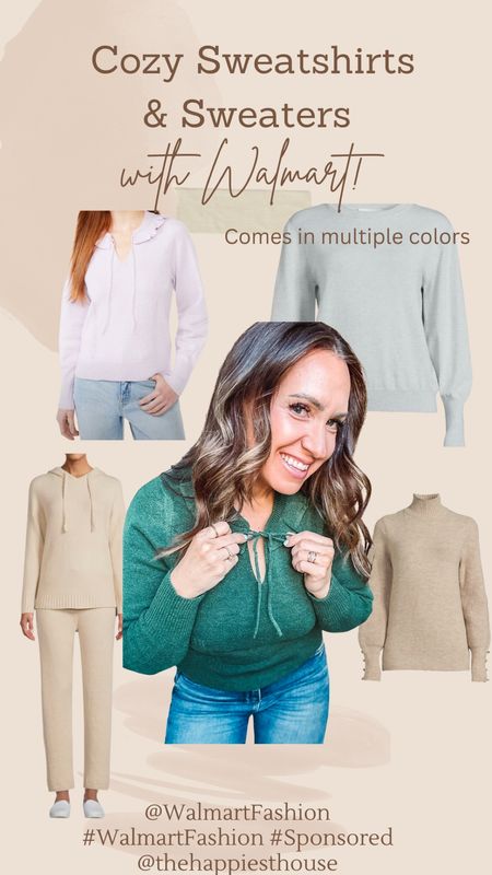 All of these sweaters are super cozy and come in a few different colors! I love the green and red for the holidays! But you know I love neutral everyday! Check them out! @walmartfashion #walmartfashion #ad

#LTKGiftGuide #LTKbeauty #LTKHoliday