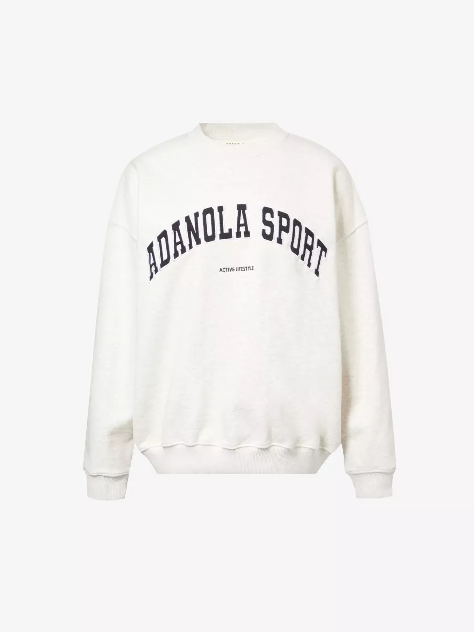 Varsity brand-embroidered organic-cotton sweatshirt | Selfridges