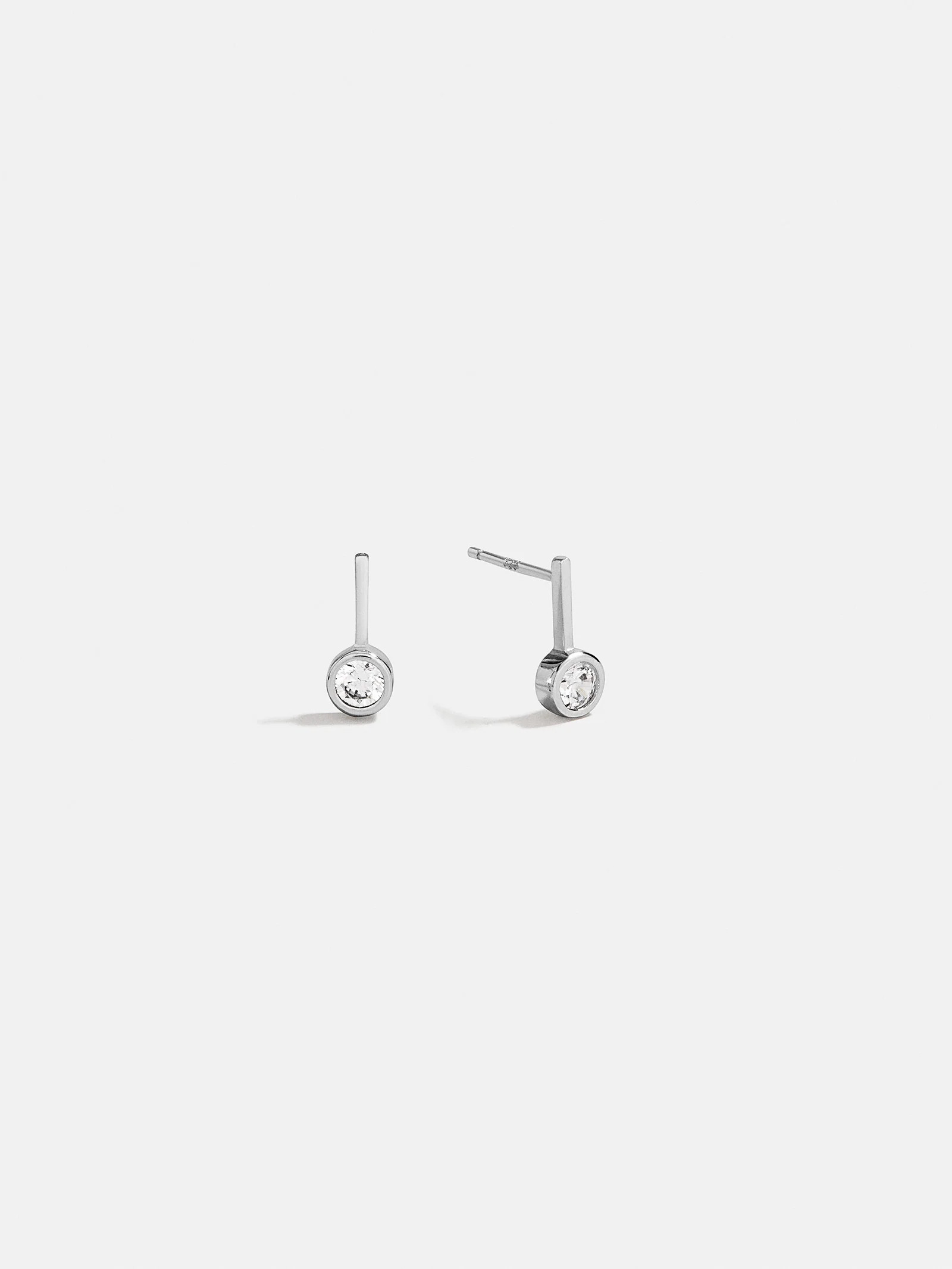 Fallon 18K Sterling Silver Bezel Earrings - 5MM Stone | BaubleBar