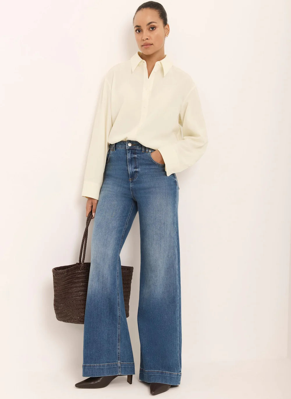 Indigo Ultimate Wide Leg Jeans | Mint Velvet