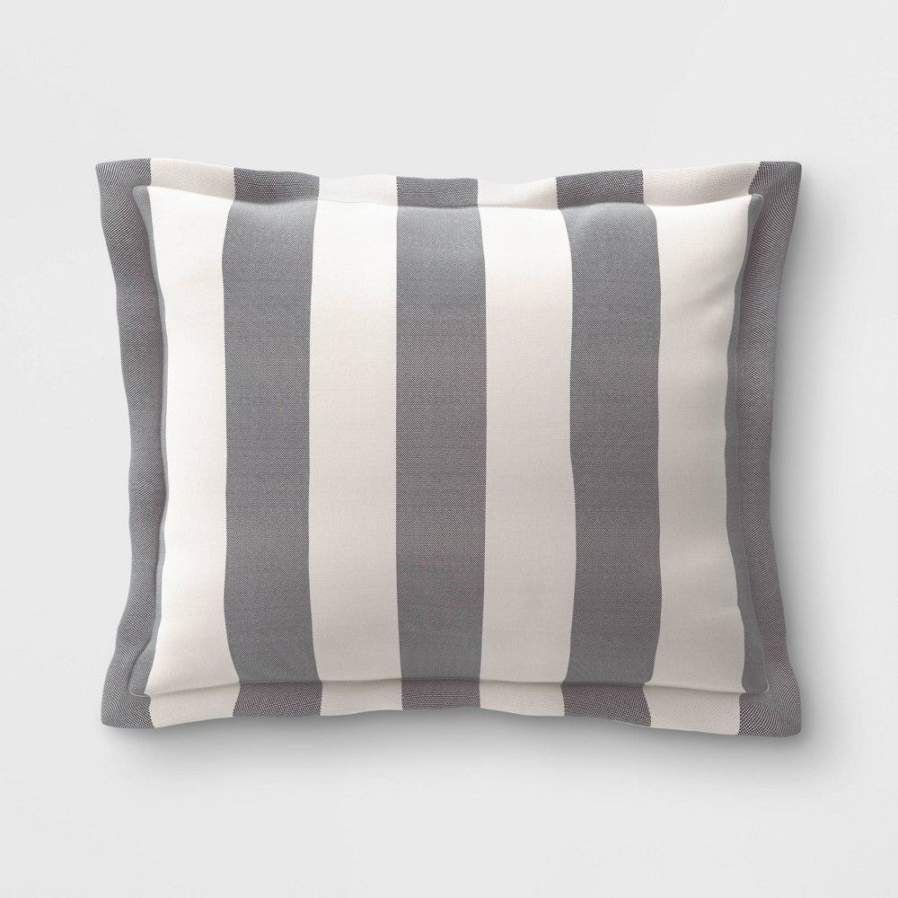 Cabana Stripe Outdoor Deep Seat Pillow Back Cushion DuraSeason Fabric Black - Threshold | Target