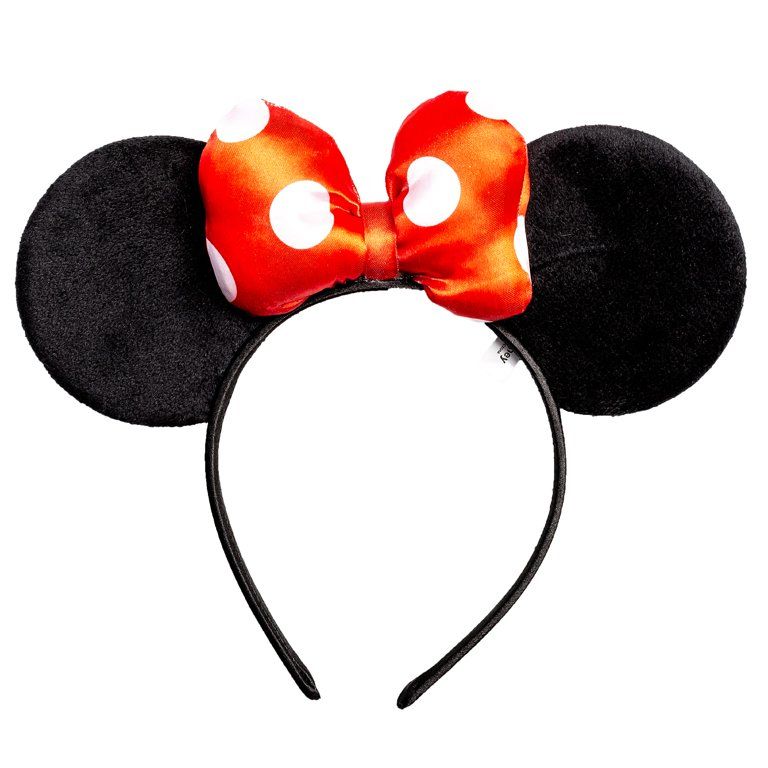 Disney Minnie Mouse Red Polka Dot Bow Ears Headband - Walmart.com | Walmart (US)