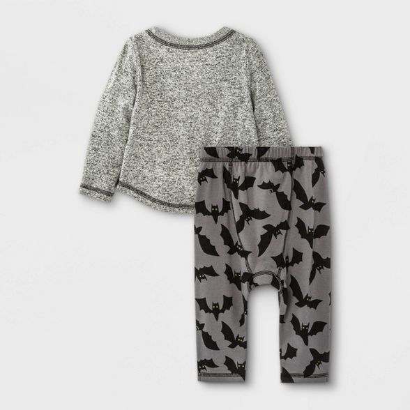 Baby Boys' 2pc Up All Night French Terry Long Sleeve Top & Bottom Set - Cat & Jack™ Black Heath... | Target