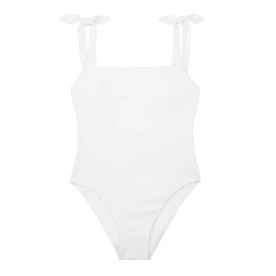women's alys white tie knot one piece | minnow
