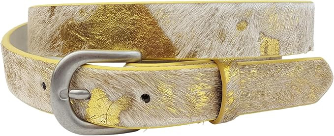 Hot Trendy Cow Hair Leather Belt in Animal Print | Amazon (US)