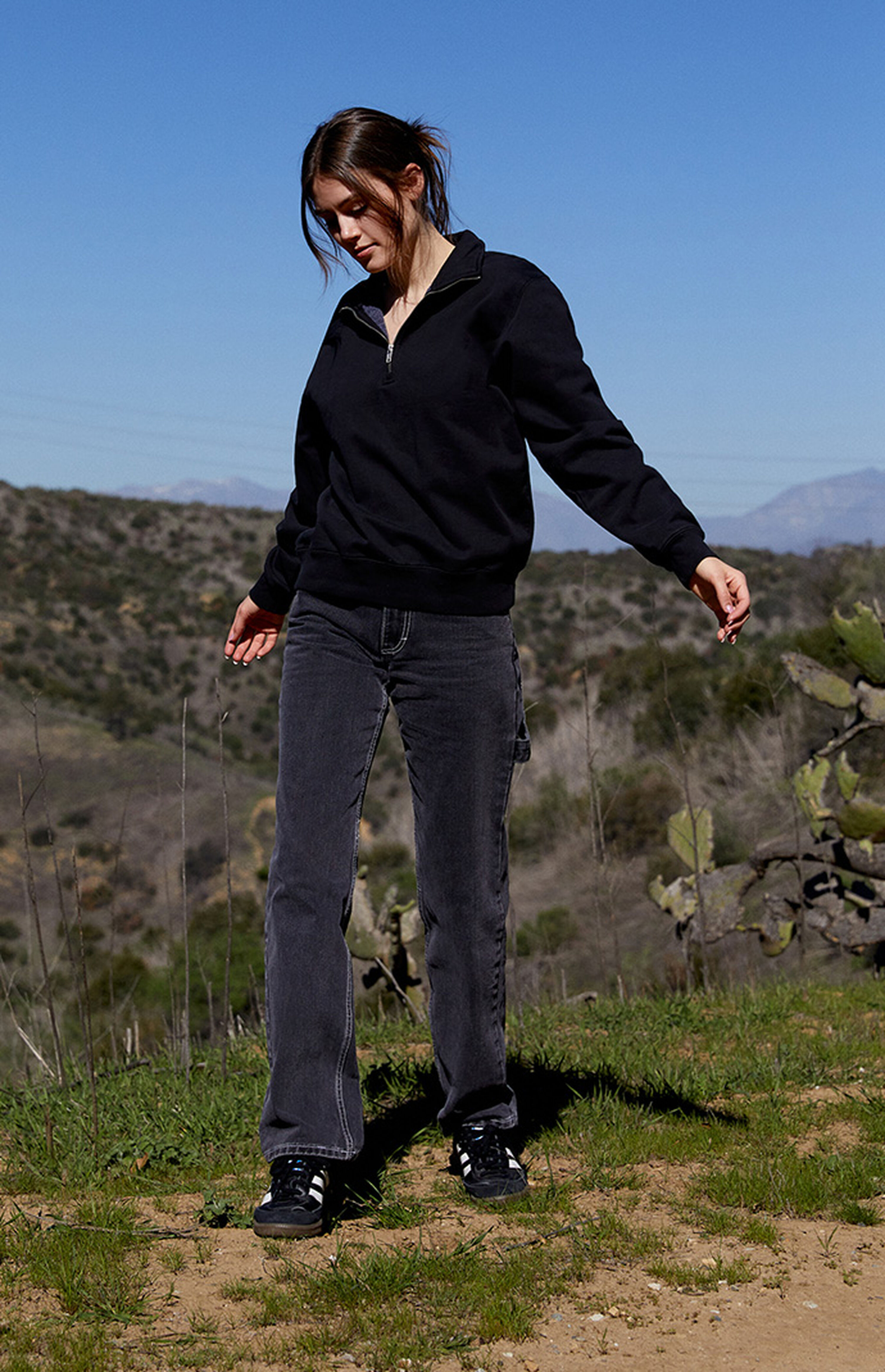 John Galt Black Half-Zip Sweatshirt | PacSun | PacSun