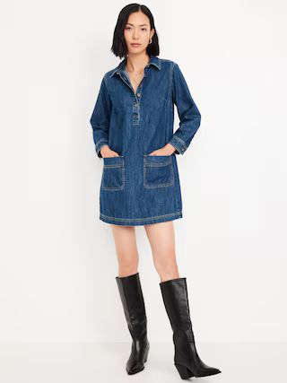 Jean Popover Shirt Dress | Old Navy (US)