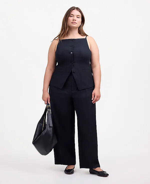 The Plus Harlow Wide-Leg Pant in Drapey Twill | Madewell | Madewell