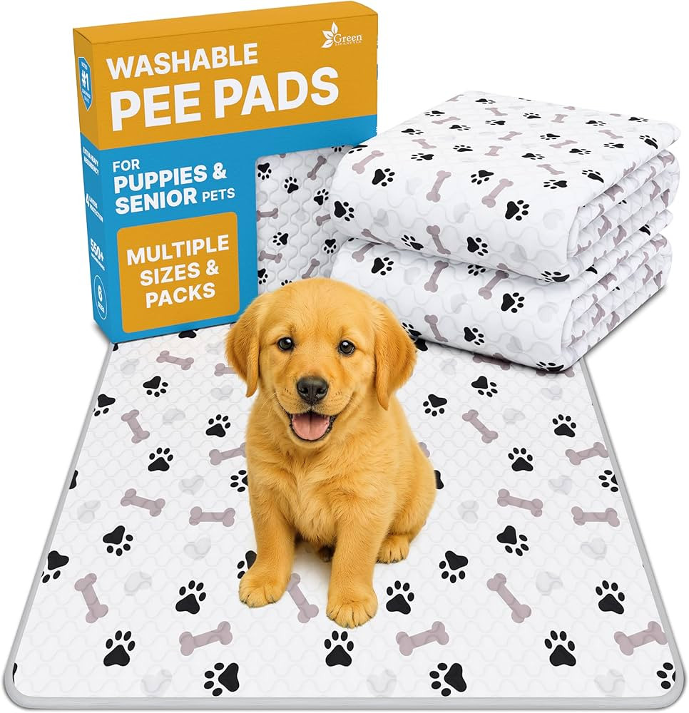 GREEN LIFESTYLE Washable Pee Pads for Dogs - Waterproof Reusable Puppy Pads with Anti-Slip Backin... | Amazon (US)