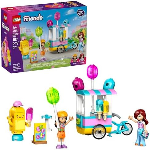 LEGO Friends Ice Cream & Balloon Stand Building Toy for Girls & Boys - Pretend Play Set for Kids,... | Amazon (US)