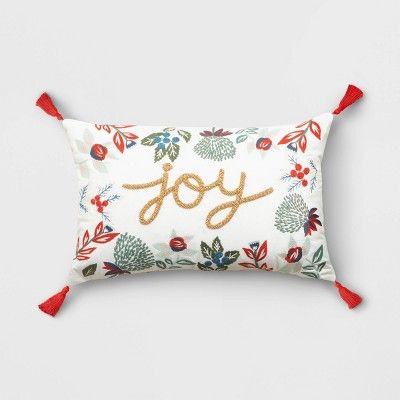 Holiday Embellished Joy Lumbar Throw Pillow - Opalhouse™ | Target