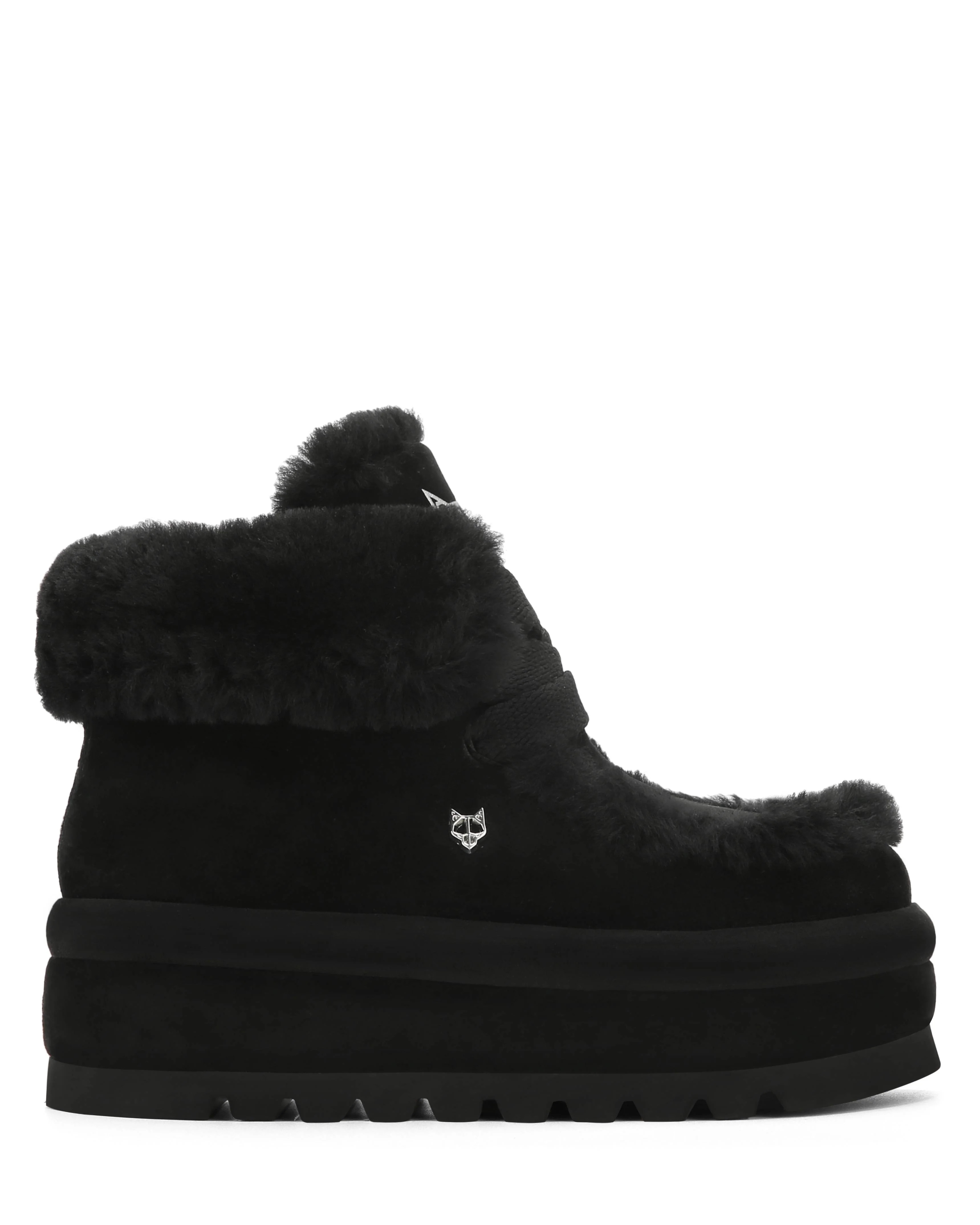 Bambi Black Suede/Shearling | Naked Wolfe