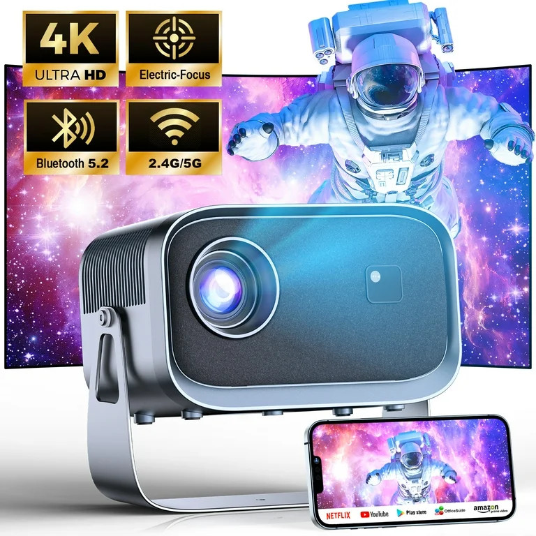 [Electric-Focus] Losei 5G/2.4G WiFi Bluetooth Projector, 4K Support Native 1080P Outdoor Movie Pr... | Walmart (US)