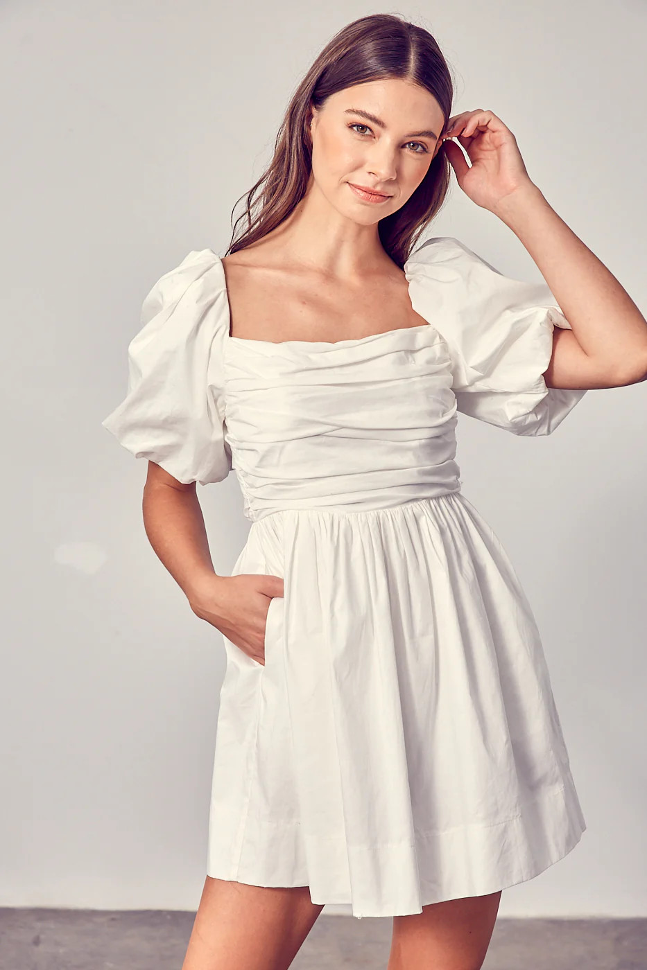 Short Sleeve Poplin Open Back Mini Dress | Lord & Taylor