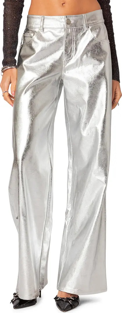 Kim Metallic Faux Leather Pants | Nordstrom