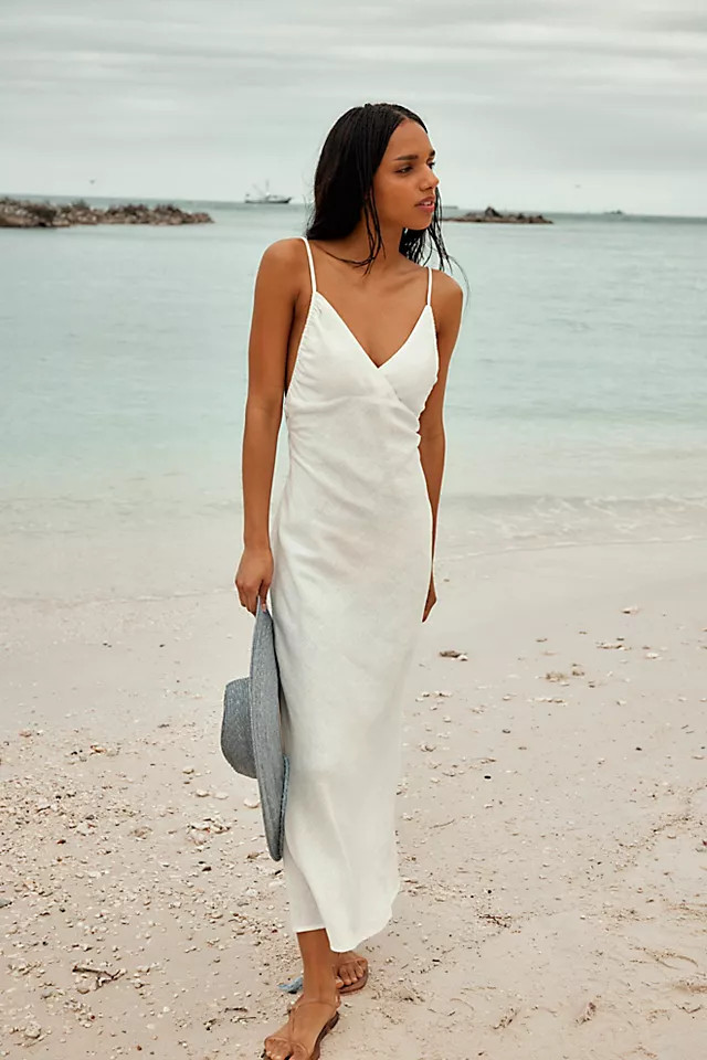 Sandshell Linen Omnia Midi Slip Dress | Free People (Global - UK&FR Excluded)