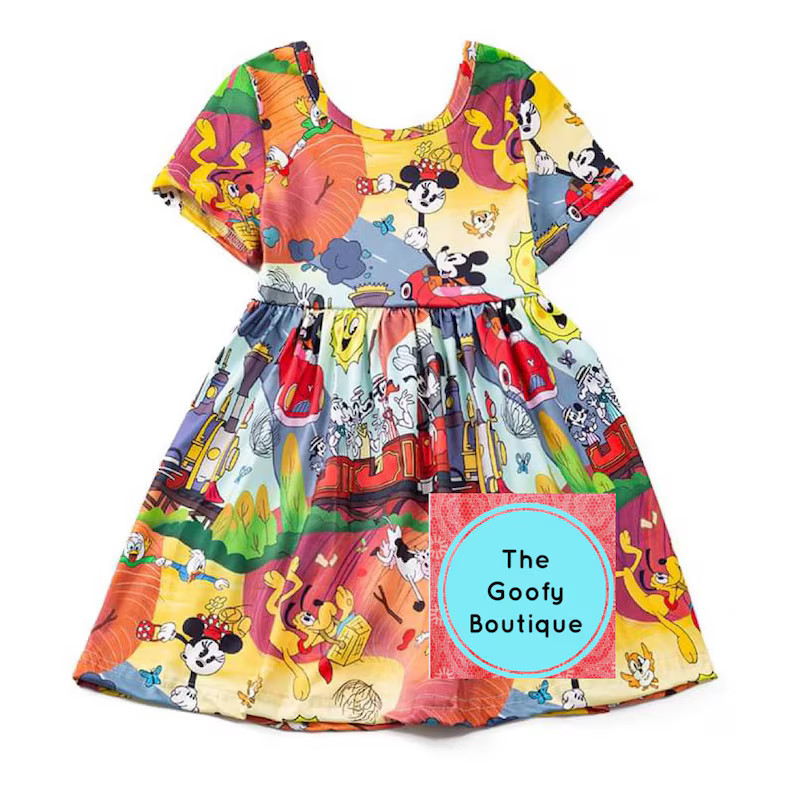 Mickey Runaway Railway Railroad Dress Vintage Mickey Minnie and Friends Disney Dress Disneyland D... | Etsy (US)