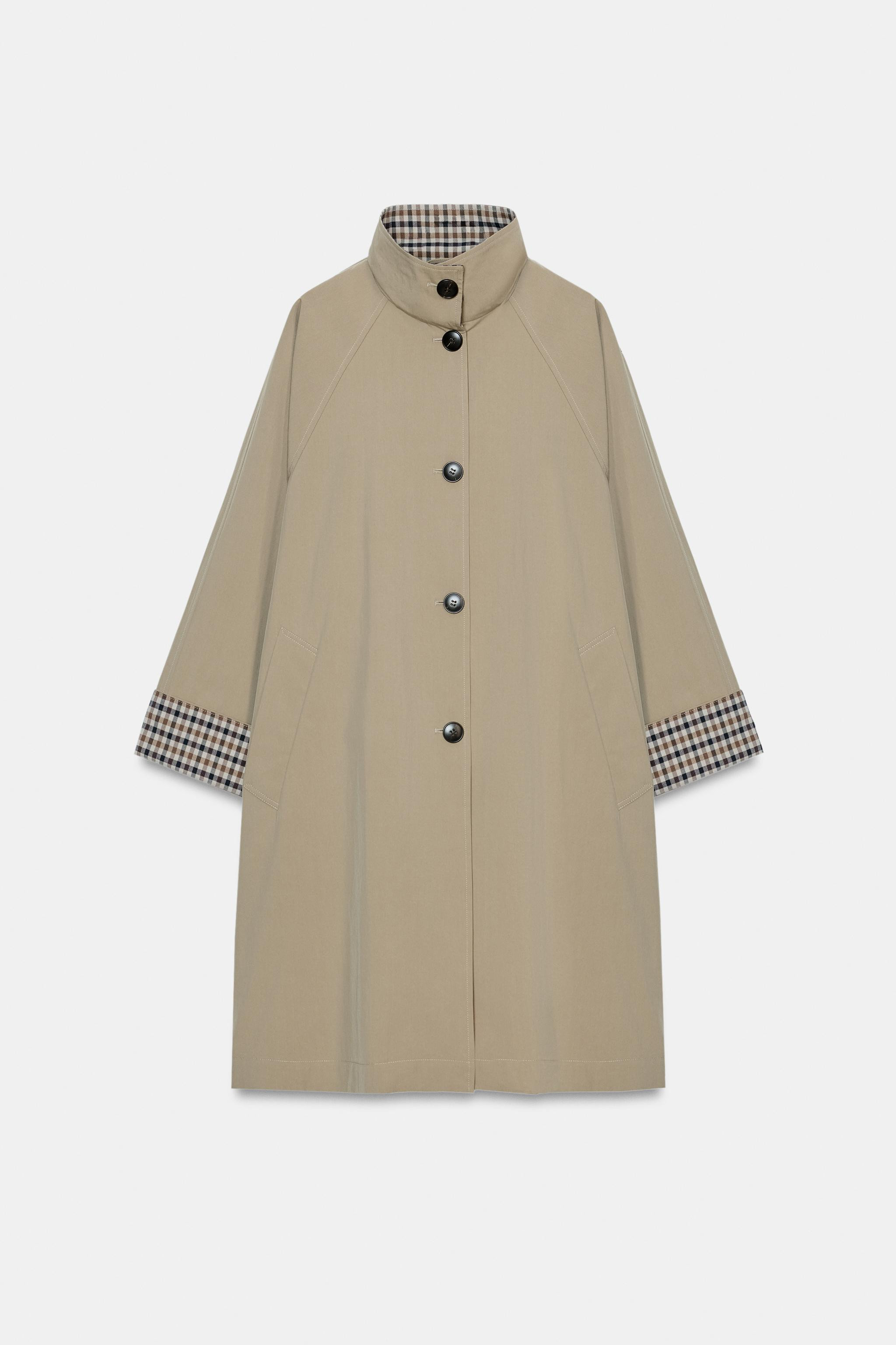 OVERSIZE TRENCH COAT WITH CHECK CUFFS | Zara UK