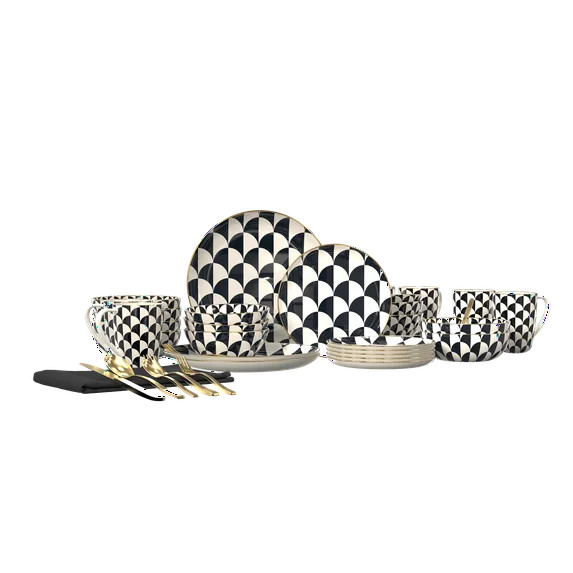 Thyme & Table 60-Piece Emmett Dinnerware & Gold Flatware Set, Service for 6 | Walmart (US)